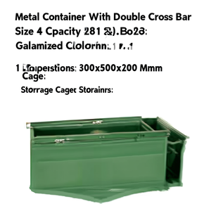 Conteneur métallique Fami avec double barre transversale, taille 4, capacité 28 L, dimensions 300x500x200 mm, cage de rangement galvanisée couleur - Product Image 3