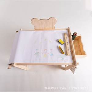 ชุดโต๊ะเก้าอี้เด็กไม้ลิเย่ ปรับระดับความสูงได้ ดีไซน์สไตล์สแกนดิเนเวียน ทำจากไม้เนื้อแข็ง สำหรับเด็กเรียนรู้และวาดภาพ - Product Image 5