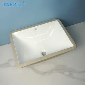 Tarpul Hot Sale Undermount Retangular Moderna Porcelana Banheiro Pias Cerâmica Sob Counter Hand Wash Basin