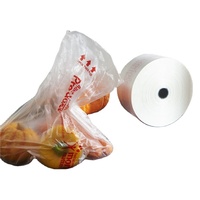 Op maat gemaakte transparante polyethyleen zakken op rol, stevige plastic voedselbewaarzakken voor fruit en groenten met aangepaste bedrukking