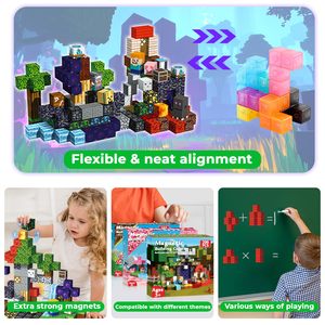Ensemble <span class=keywords><strong>de</strong></span> blocs forestiers en plastique, cubes <span class=keywords><strong>de</strong></span> <span class=keywords><strong>construction</strong></span> magnétiques en plastique, jouet <span class=keywords><strong>magnétique</strong></span> Montessori éducatif pour adultes et enfants - Product Image 5