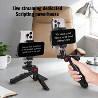 Support de Téléprompteur Double pour Téléphone, Perche à Selfie et Trépied pour Diffusion en Direct et Enregistrement, Support de Téléphone Portable Multifonctionnel et Portable.