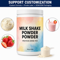 Poudre de milk-shake personnalisée certifiée casher avec complexe de protéines et de vitamine D, emballage entièrement personnalisé, sans OGM, service tout-en-un