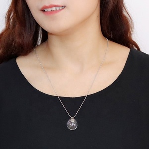 Bola Kaca Kristal Bening Cinnabar Botol Minyak Atsiri Parfum Liontin Kalung untuk Kenang-kenangan Memorial - Product Image 6
