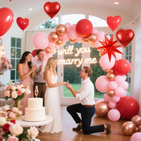 Kit de ballons en aluminium cœur rouge rose romantique, ballons Mylar à explosion, ballons confettis pour la Saint-Valentin, mariage, anniversaire de fille