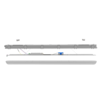 COMLED 4FT 36W 1200mm Barre LED 120 Degrés Éclairage d'Urgence Étanche en Aluminium Résistant aux Intempéries sur Batterie pour Garage Commercial IP65 IK08