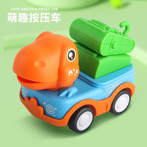 Appuyez et partez friction en plastique <span class=keywords><strong>dessin</strong></span> <span class=keywords><strong>animé</strong></span> mignon dinosaure ingénieur de course friction jouet véhicule jouet <span class=keywords><strong>camion</strong></span> de construction - Product Image 3