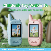 Lot de 2 talkies-walkies vidéo rechargeables pour enfants, interphone vidéo HD, changeur de voix de dessin animé, appel en un clic, polices de voix, cadeau pour enfants