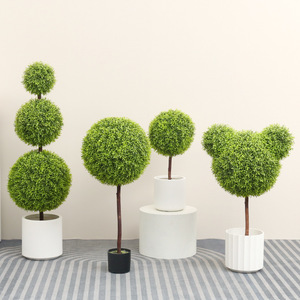 Gran Bola de Interior de pie <span class=keywords><strong>en</strong></span> <span class=keywords><strong>maceta</strong></span> Milán hierba falsa adorno de plástico Artificial sala de estar decoración de plantas - Product Image 1