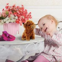 Personnalisation réaliste adorable poupée douce peluche jouet écossais Highland brun vache jouets en peluche