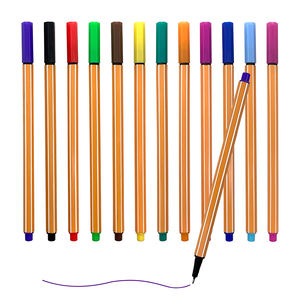 ชุดปากกาเขียนลายมือแบบกำหนดเองจากซัพพลายเออร์ ปากกาหัวแหลมแบบมีสี พร้อมหัวปากกาเคลือบโลหะขนาด 0.4 มม. ที่ทนทาน สำหรับการวาดเขียนที่แม่นยำ - Product Image 1