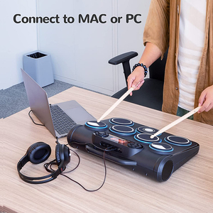 Tambour à main d'entraînement pour enfants, basse, <span class=keywords><strong>cymbale</strong></span>, instrument de musique, kit de percussion, coussin de caisse claire électrique, ensemble de <span class=keywords><strong>batterie</strong></span> électronique - Product Image 4