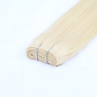 Vente en gros d’usine: mèches de cheveux humains tissées à la machine, brunes et blondes, tissage de cheveux lisses