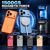 Étui hybride TPU PC plus épais de 2,0 mm, aimant 1500GS, film de protection d'écran HD transparent, grip antidérapant mat pour une protection quotidienne contre les chutes, étui de téléphone