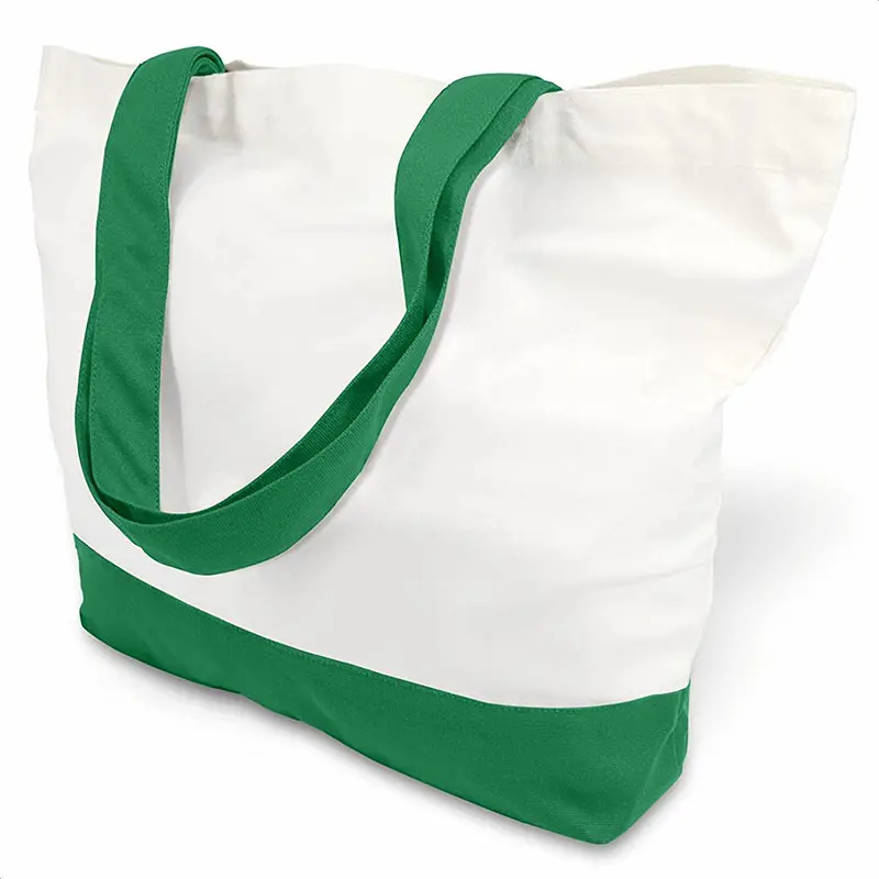Custom Logo Green Recycled Tote Carry Bag Grocery ECO Cotton Reusable Shopping Bag