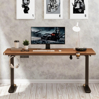 Bureau d'ordinateur électrique moderne à hauteur réglable - Bureau intelligent assis-debout en bois massif pour SOHO et télétravail