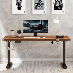 Scrivania Regolabile in Altezza Elettrica con Motore Singolo/Doppio, Gambe in Legno per Ufficio e Gaming - Product Image 4