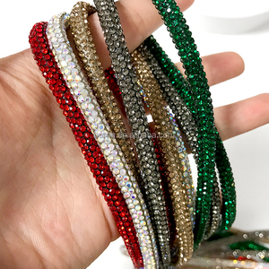 Bán Buôn Bling Sửa Chữa Nóng <span class=keywords><strong>Rhinestone</strong></span> Pha Lê Vòng Bông Ống Chuỗi Sợi Dây Thừng Cho DIY Áo Giày Túi Trang Trí - Product Image 1