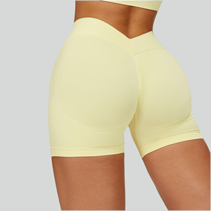 Shorts de yoga pliables de haute qualité, funky, à séchage rapide, doux, à maintien élevé, sans couture, à maintien élevé, pour le Pilates - Product Image 2