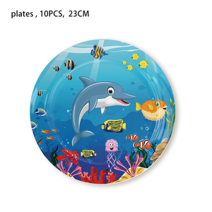 Vaisselle en papier de la <span class=keywords><strong>série</strong></span> Blue Ocean Shark, articles de fête élégants, Halloween, Nouvel An, Thanksgiving, Remise de diplôme, Diwali, Noël - Product Image 3