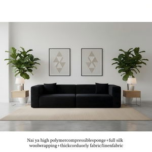 Conjunto de Sofá Moderno de Pana Negra, Modelo A-20, Sofá Cama Compacto para Sala de Estar Pequeña, Sofá Cama Modular Convertible de 3 Plazas - Product Image 6