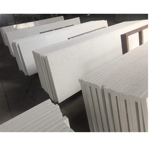 Artificial <b>Stone</b> Prefabricated Sparkle White Quartz Vanity Tops and Matching Backsplash Strips for Bathroom Hotel Projects - Product Image 4