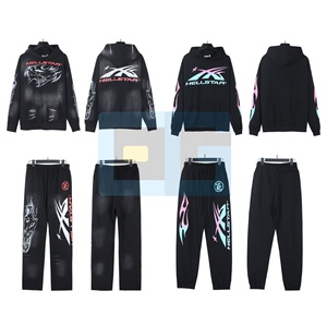 Sweat <span class=keywords><strong>à</strong></span> capuche NFC de haute qualité de la marque de mode étrangère 1k Chip Washed Suit Sweater Loose-Fitting Street Fashion RFID Hoodie - Product Image 1