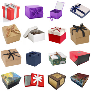 Bestyle Hot Sale Various Design Luxury Custom Printed Square Gift Box With Ribbon Bowknot