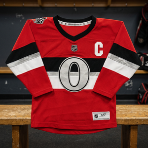 Camiseta Réplica Roja de los Ottawa Senators para Niños Pequeños, Talla 4/7, Cuello en V Sublimado, Absorbe la Humedad - Product Image 3