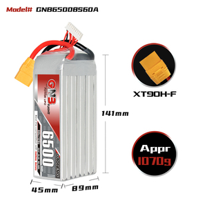 GNB65008S60A 6500mAh 8S 29.6V 60C 120C XT90 RC Air LiPo แบตเตอรี่ ความจุสูง 300 รอบการใช้งาน สำหรับยานยนต์ไฟฟ้า เฮลิคอปเตอร์ - Product Image 3