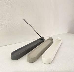 Porta incenso lungo moderno minimalista in cemento bruciatore di incenso Zen portacolori e meditazione aromi profumati decorazioni per la casa - Product Image 6