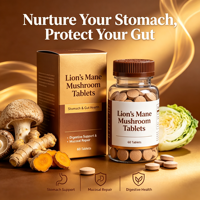 Complément de Marque Blanche pour le Confort Gastrique et de la Muqueuse Gastrique à base de Crinière de Lion, avec Zinc et Carnosine, OEM