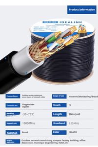 Câble <span class=keywords><strong>Ethernet</strong></span> extérieur Cat7 câble réseau SFTP étanche résistant aux UV de 100 pieds <span class=keywords><strong>pour</strong></span> CCTV/usage industriel, prise en charge PoE 10Gbps - Product Image 5