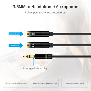 Veggieg Chất Lượng Cao Headphone Splitter 3.5Mm Nam Để <span class=keywords><strong>2</strong></span> Cổng 3.5Mm Nữ Stereo Y Splitter Cho Tai Nghe/Loa - Product Image 3