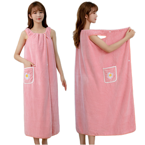 Serviette de bain personnalisée avec logo, motif, longueur allongée, velours corail, technique non tissée, enveloppante, à porter - Product Image 2