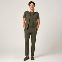 Ensemble de vêtements pour hommes en 3 pièces, veste sans manches réversible à fermeture éclair, t-shirt à manches courtes, pantalon extensible, OEM personnalisé