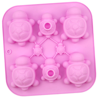1313 8 trous petit + grand tortue forme Silicone gâteau moule savon main faire résine moule bricolage bougie moule réutilisé maison cuisson pouding moule
