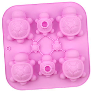 قالب كعكة سيليكون 8 فتحة صغيرة + سلحفاة كبيرة الشكل قالب صابون صنع يدوي قالب راتنج يمكنك استخدامه بنفسك قالب بودنغ خبز منزلي - Product Image 3