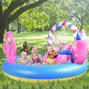 Piscine gonflable multifonctionnelle pour enfants, thème cirque, en PVC, avec <span class=keywords><strong>toboggan</strong></span> aquatique et pulvérisation d'eau, nouvelle collection Sunshine - Product Image 2