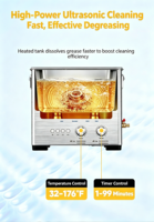 Bain-marie ultrasonique numérique électrique domestique en acier inoxydable thermostaté 40 kHz pour montures de lunettes optiques, lot 6L 200W