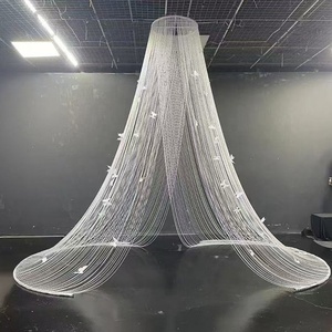 Rèm trang trí trần nhà tiệc cưới bằng hạt acrylic hình trái đất, làm nền sân khấu, dẫn lối - Product Image 2