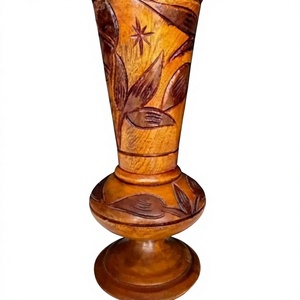 Vase de table en bois fait main, écologique, design moderne, matériau naturel, diamètre personnalisé, porte-fleurs décoratif AZ - Product Image 5