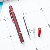Op maat gemaakte, uitklapbare, meerkleurige capacitieve logo-gravure promotionele metalen aluminium balpen met 1,0 mm punt