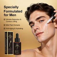 Sérum raffermissant anti-rides pour hommes OEM, rétinyl palmitate, squalane, acide hyaluronique, fabricant de soins de la peau pour hommes en marque privée