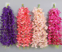 Fleur de glycine artificielle faite à la main de haute qualité, 50 cm, décoration suspendue pour plafond de mariage ou aménagement d'intérieur