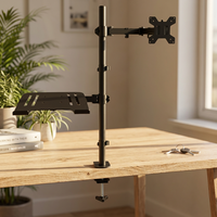 Support de moniteur réglable KM-2D à bras unique pour écran 24 pouces et ordinateur portable 24 pouces, support ergonomique en métal, capacité 10 kg