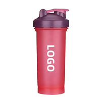 Gourde Shaker de Protéines en Plastique 600 ml avec Logo Personnalisé pour le Sport et la Salle de Sport