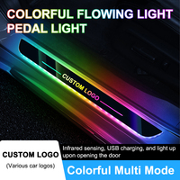 Nouvel accessoire automobile LED sans fil USB noir à logo personnalisable pour seuil de porte de voiture, vente chaude