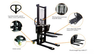 Hydraulischer Hubwagen 1 Tonne Manueller Gabelstapler 2 Tonnen 2000 kg Tragbarer Manueller Gabelstapler - Product Image 6