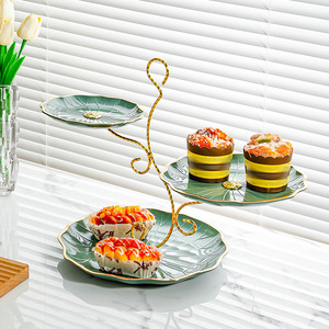 IStapromo Gifts 3 Layers Party <b>Tray</b> for Cupcakes Fruit Desserts & Candies for Valentine's Day Buffet & <b>Snack</b> Display Plate Stand - Product Image 2